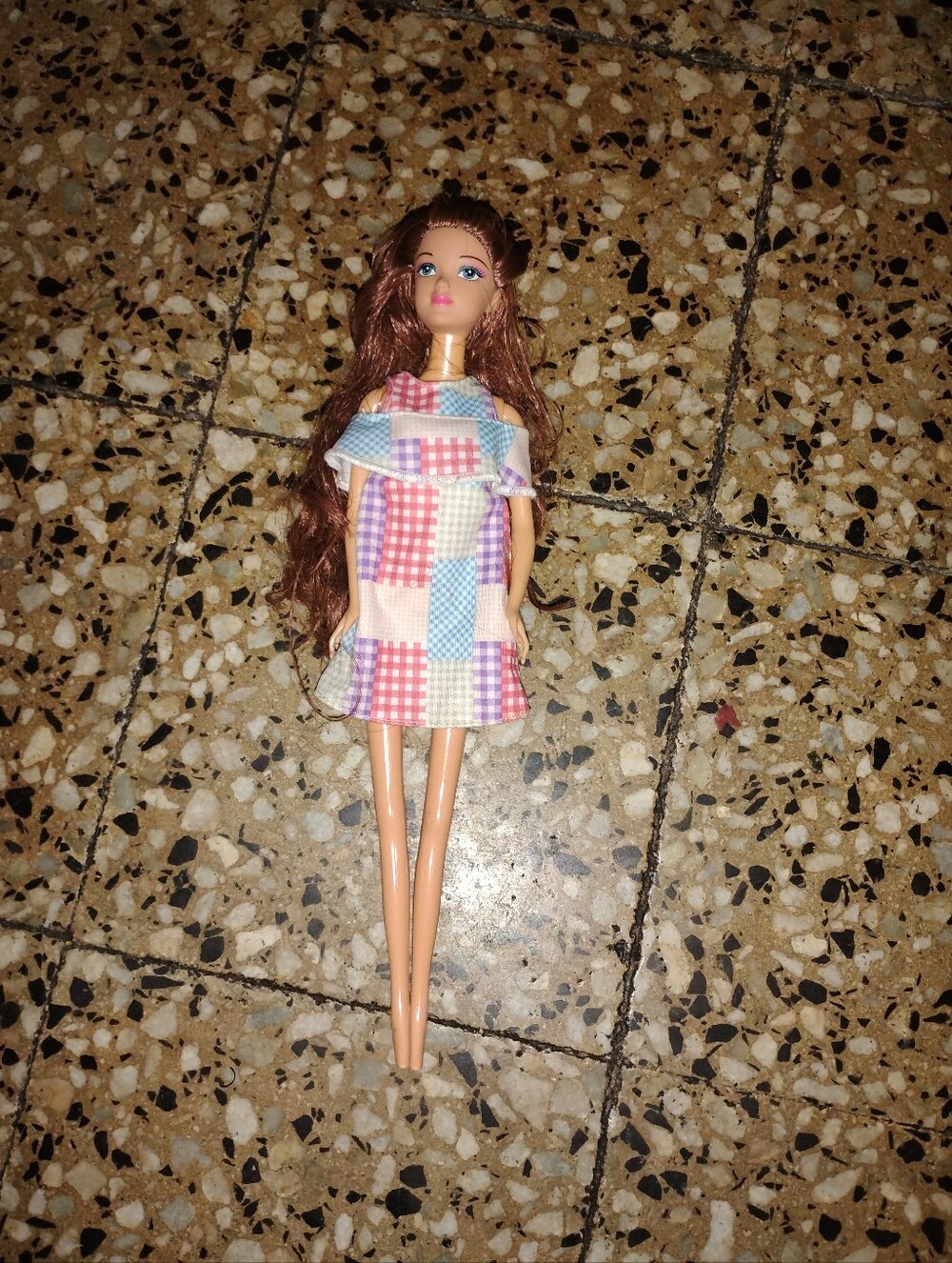 Girls Multi-Color Patchwork Gingham Dress